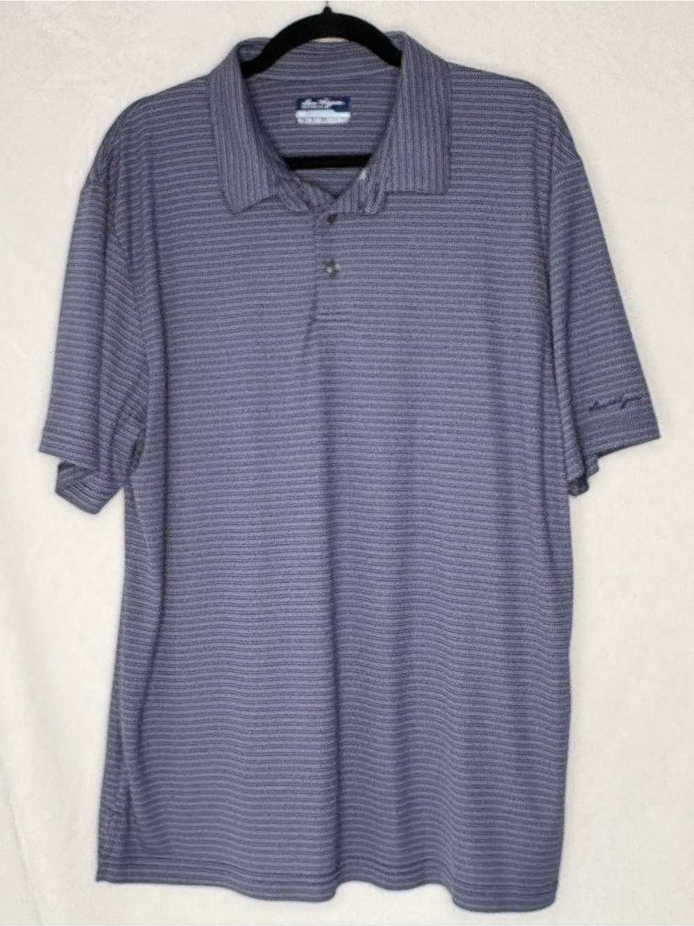 Ben Hogan Men's XL Blue-Gray Striped Polo Shirt
